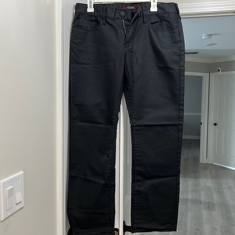 Mens black Guess jeans slim straight